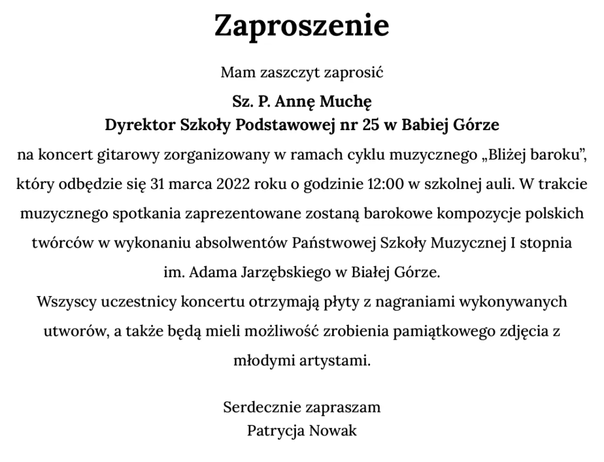 Jak napisać zaproszenie na koncert, aby zaskoczyć gości?